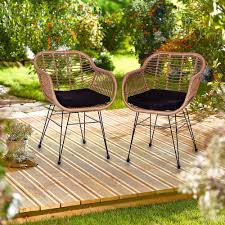 STILISTA Weerbestendige Poly-Rattan Tuinstoel Set van 2