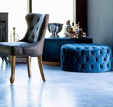 Riviera Maison Opera Hocker - Fluwelen Oceaanblauw