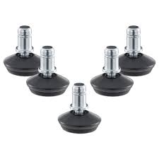 kwmobile 5 Stuks Bureaustoelglijders - 10 mm Zwart Kunststof