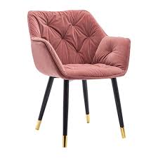 Fluwelen Eetkamerstoelen met Metalen Poten