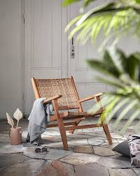 Kave Home – Rotan Armleuningstoel met Massief Houten Frame