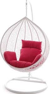 Roze Hangstoel van Polyrotan - Swing Chair voor Tuin en Terras