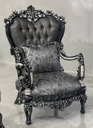 Casa Padrino Luxe Barok Stoel - Zilver/Wit/Zwart/Goud