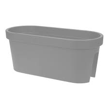 Balkonreling Ovaal 60 cm Grijs Kunststof voor Hangende Tuinplanten