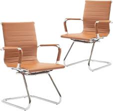 Wahson Terracotta Vergaderstoelen - Set van 2 met Chroomframe