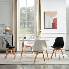 FURNITABLE Eettafelset Wit met 4 Stoelen - Modern & Stijlvol