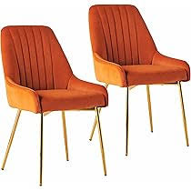 Set van 2 Moderne Fluwelen Eetkamerstoelen