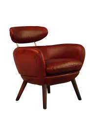 Designerstoel Swinford - Vintage Leren Armstoel in Royal Rouge