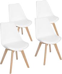 EGGREE Set van 4 Scandinavische Eetkamerstoelen