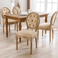 Dolamaní Beige Eetkamerstoelen - Set van 4 Gestoffeerde Stoelen