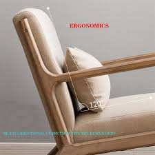 Moderne Ergonomische Accentstoel met Massief Houten Benen