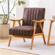 Mid Century Moderne Fauteuil met Houten Frame
