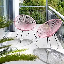 TecTake® Acapulco Tuinstoelen Set van 2 - Retro Eivormig