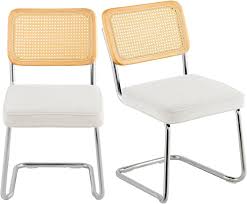 VEVOR Set van 2 Rotan Eetkamerstoelen - Mid Century Modern