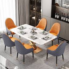 RDHKJ Set van 6 Moderne Eetkamerstoelen met Houten Poten