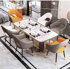 Moderne PU Lederen Eetkamerstoelen met Metalen Poten