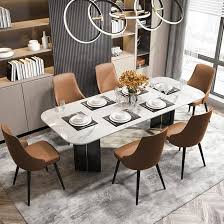 WIGSELBL Moderne PU Lederen Eetkamerstoelen met Metalen Poten