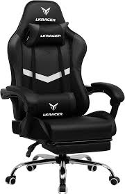LUCKRACER Ergonomische Gaming Stoel met Telescopische Voetsteun