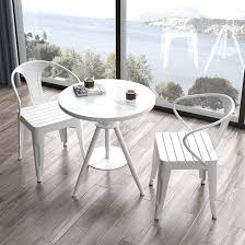 3-delige Metalen Tuintafel en Stoelen Set