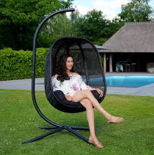 Swoods Egg Hangstoel - Zwart - Voor Binnen en Buiten