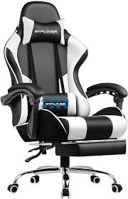 GTPLAYER Ergonomische Gamingstoel met Massage en Voetsteun - Wit