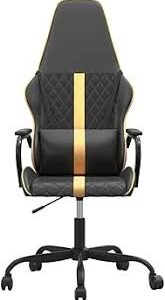 vidaXL Massage Gamestoel - Zwart en Goudkunstleer