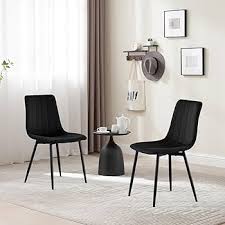 Set van 4 Gestoffeerde Eetkamerstoelen met Metalen Poten