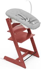 Stokke Tripp Trapp Stoel - Warm Rood met Newborn Set Grijs