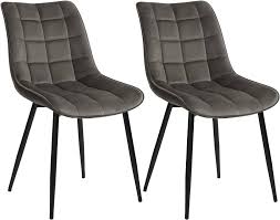 WOLTU® BH142dgr-2 Set van 2 Fluwelen Eetkamerstoelen