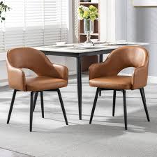 Wahson Set van 2 PU-lederen Eetkamerstoelen