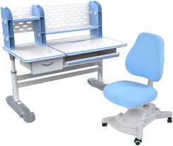 Ergonomisch Kinderbureau met Rollerstoel en Verborgen Leeshouder