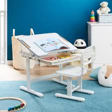 Kinderbureau TUTTO Wit met Verstelbare Stoel