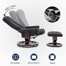 MMCombo Relaxfauteuil met Voetenbank - 360° Draaibaar en Tot 120 kg Draagvermogen