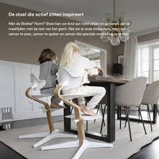 Stokke Nomi Stoel - Eiken/Grijs - Actief Zitten met Verstelbaarheid zonder Gereedschap