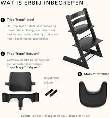 Stokke Tripp Trapp Eiken Kinderstoel met Zwart Dienblad