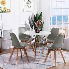 LafeuR Ronde Eettafel met 4 Stoelen - Eetkamergroep voor 4 Personen