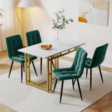 Witte Eettafel met 4 Stoelen - Moimhear 120x70 cm