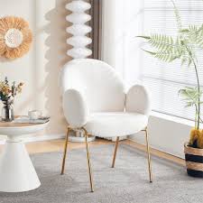 Moderne Teddy Fluwelen Eetkamerstoelen met Afgeronde Hoeken