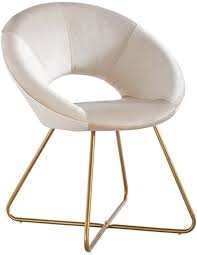 Fluwelen stoel 'SELESA' - Beige - Home Deluxe
