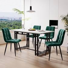 Idemon Moderne Zwarte Eettafelset 120x70 cm met 4 Stoelen