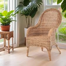 Comfortabele Rotan Stoel met Hoge Rugleuning