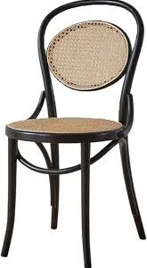 Retro Rotan Eetkamerstoel - Zwart