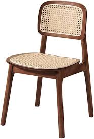Rotan Eetkamerstoel met Rieten Rugleuning - Retro Design