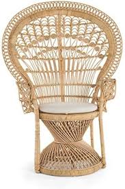 Rotan Pauw Stoel - Goud 58x40x30 cm