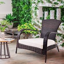 GOPLUS Ergonomische Rotan Stoel met Kussens