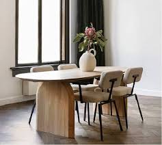 RIVILA Scandinavische Ovalen Houten Eettafel